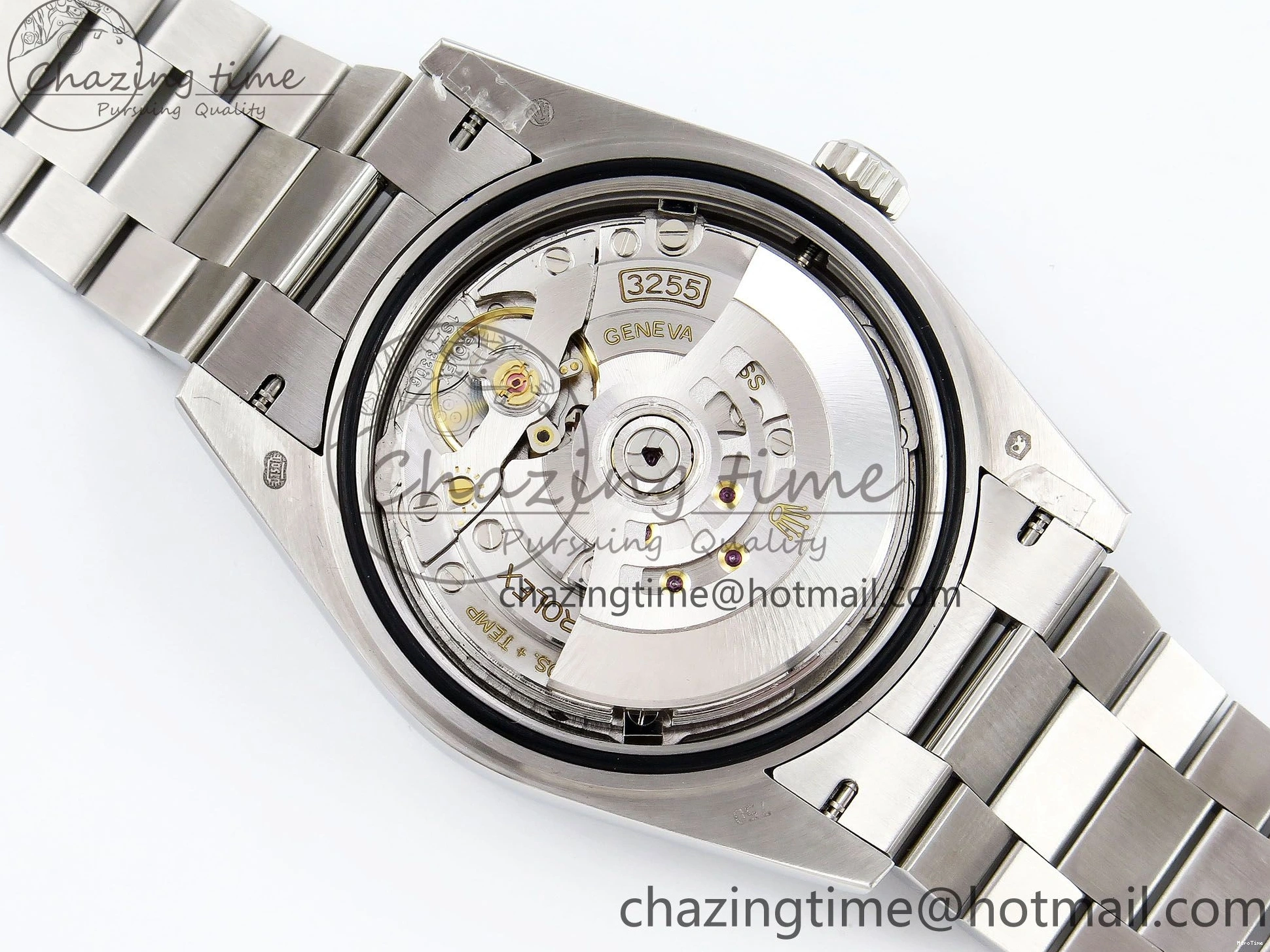 MiroTime 0418 SportInspired DayDate 40 SS JDF 904L Steel Gray Textured Stick Dial on President Bracelet VR3255 V3 (Gain Weight) 1437